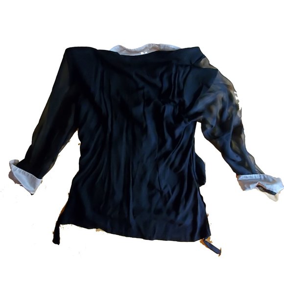 The Avenue Vintage Black Jacket with Lace Sleeves and Cuffs, Size Approx 2x Fair - Picture 2 of 10